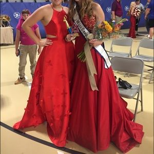Sherri Hill Red Halter Dress